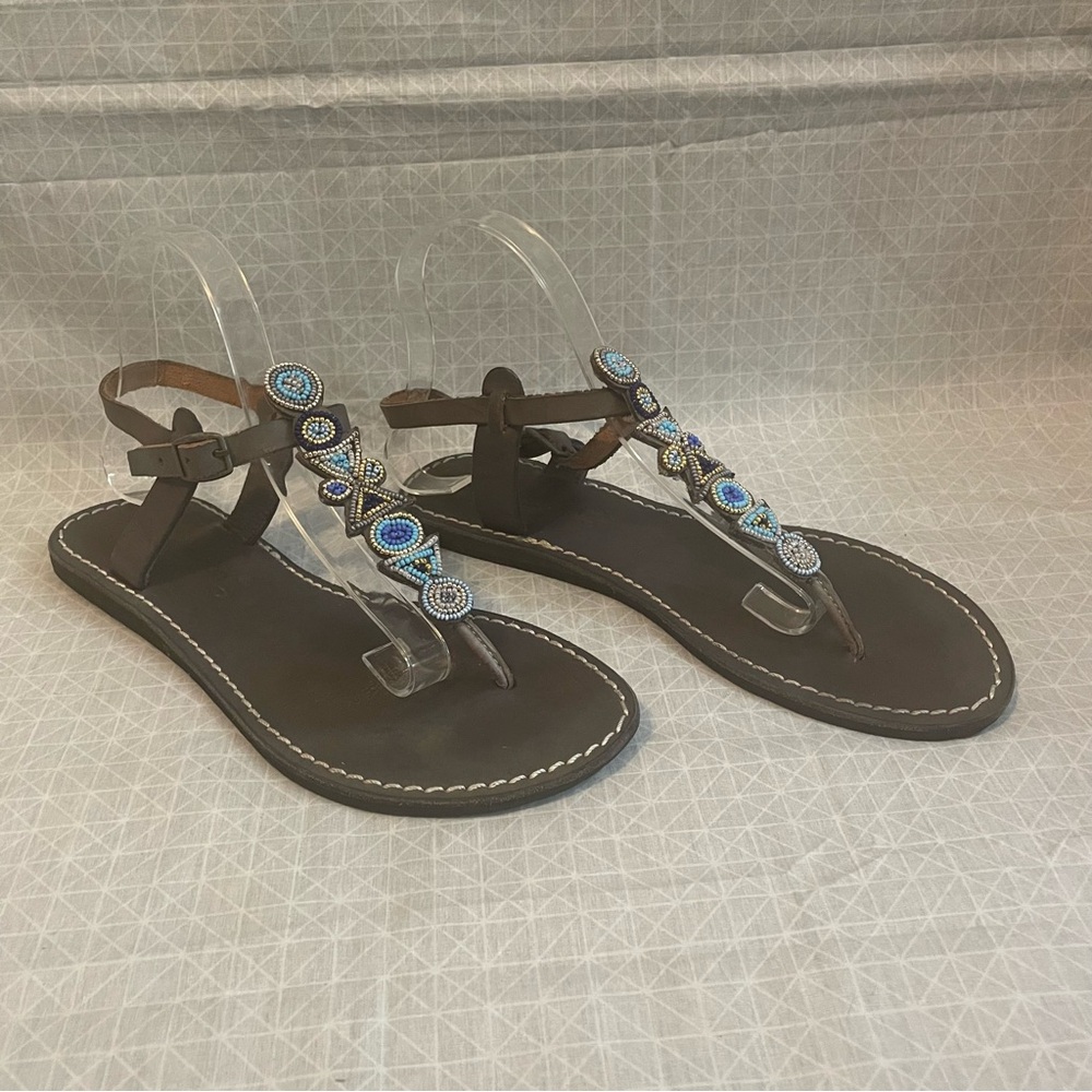 NWOT Laidback London Anthropologie Beaded Thong Sandal 40